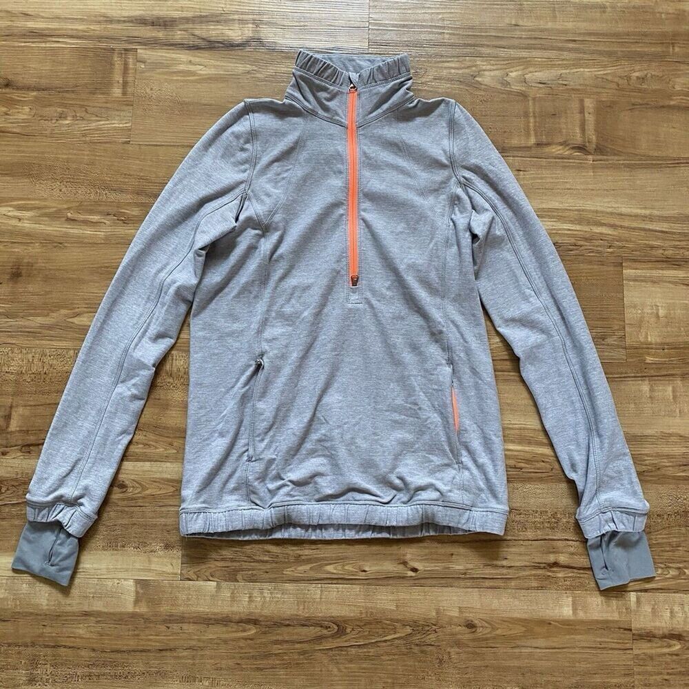LULULEMON 4 Grey Forthright 1/2 Zip Pullover Running Outdoor Activewear Shirt